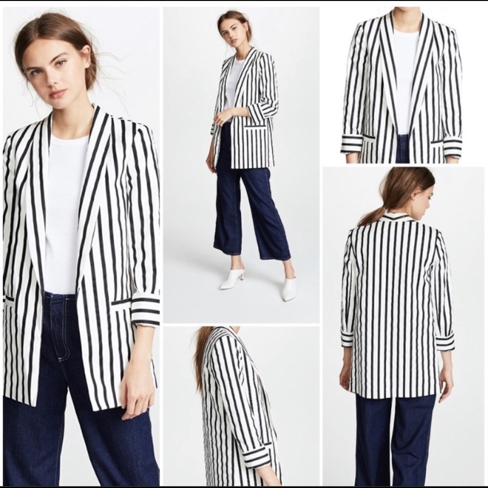Alice + Olivia Striped Oversize Blazer